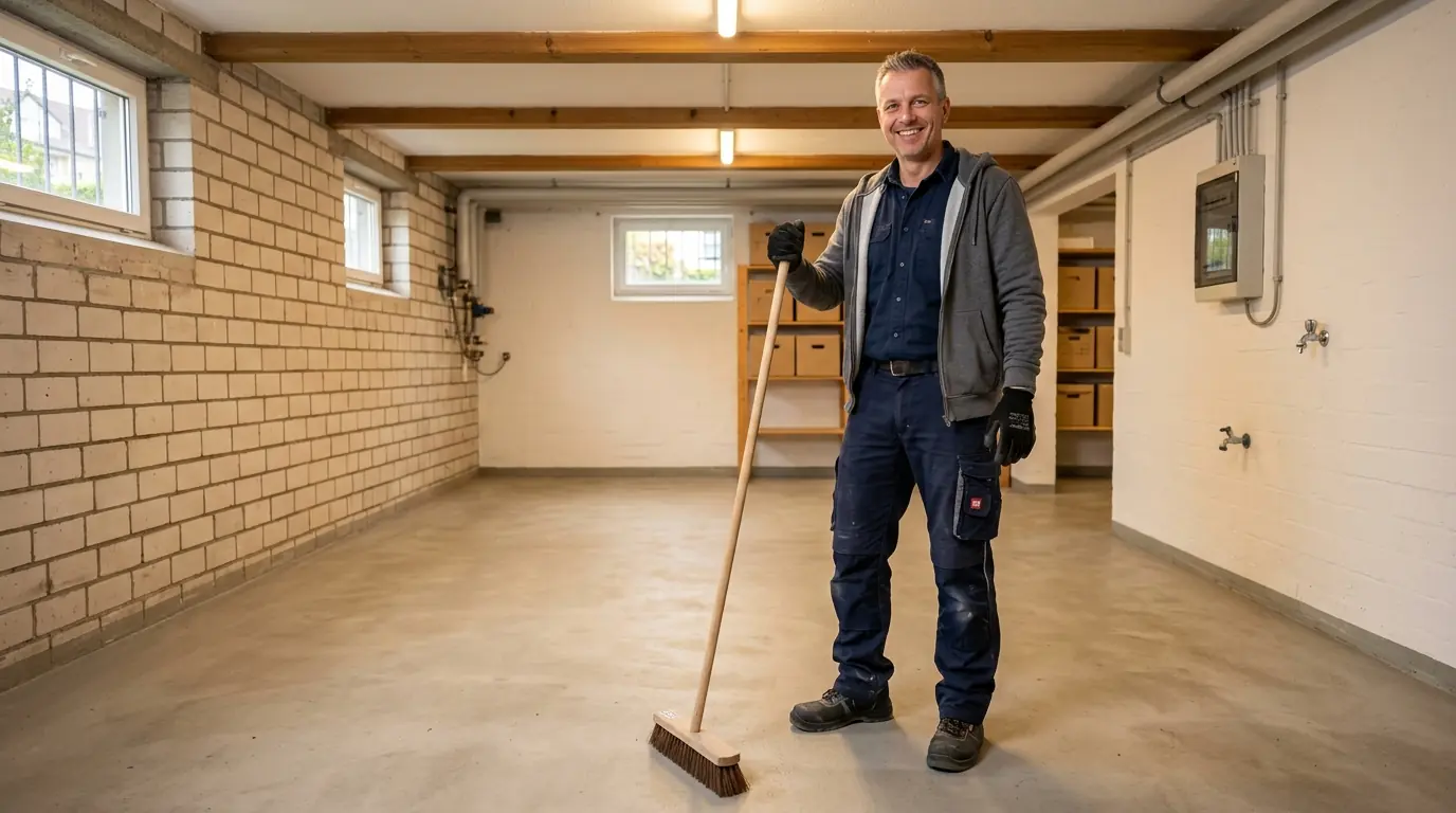 Besenreiner Keller nach Entrümpelung